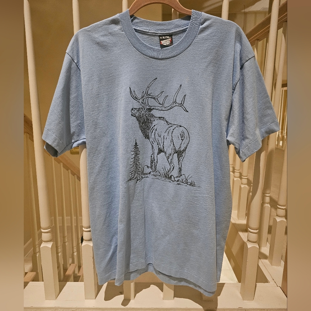 Screen Stars Light Blue Elk Graphic Tee